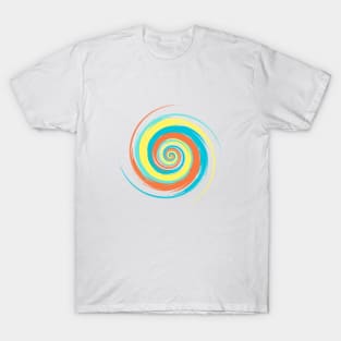 Colorful swirl - blue and orange T-Shirt